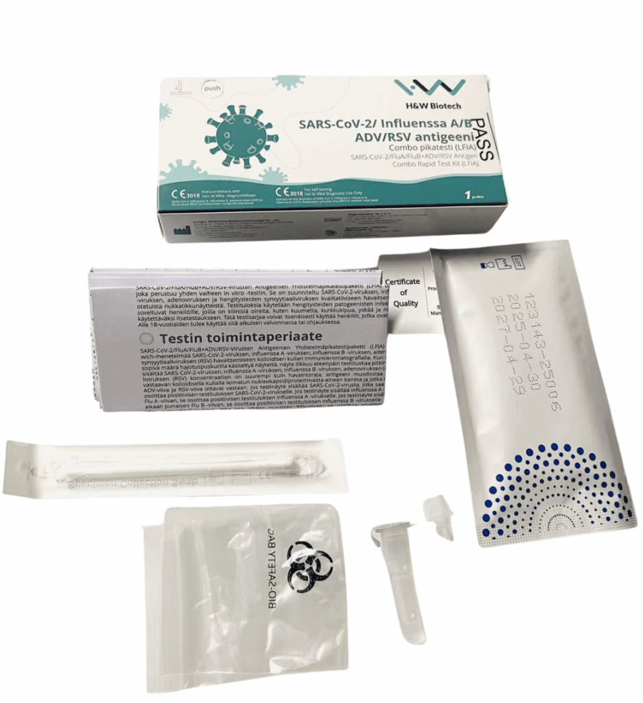 H&W SARS-CoV-2/FluA/FluB+ ADV/RSV Antigen Combo Rapid Test Kit (LFIA ...